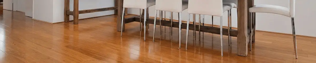 Professionally installed and refinished bamboo flooring in a residential home, showcasing smooth finish and natural wood tones in Nashua, NH