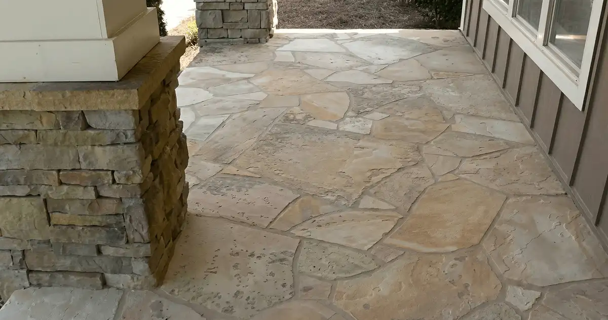 House entrance with professionally installed stone flooring in Nashua NH